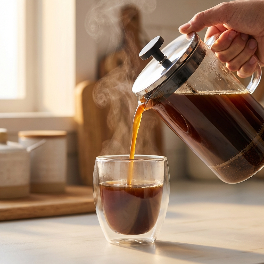 Proses menuang kopi